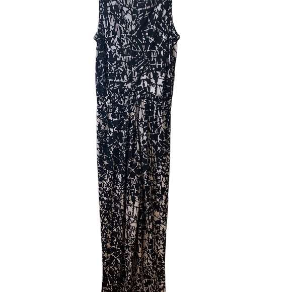 Calvin Klein Black White Abstract Sleeveless Jumpsuit - Picture 5 of 13